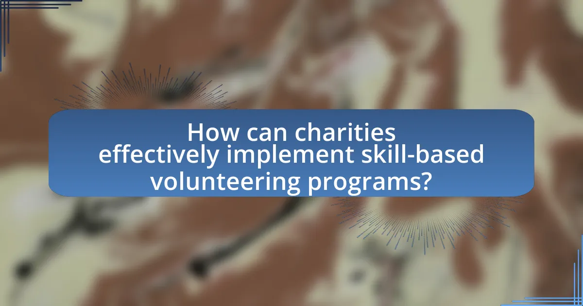 How can charities effectively implement skill-based volunteering programs?