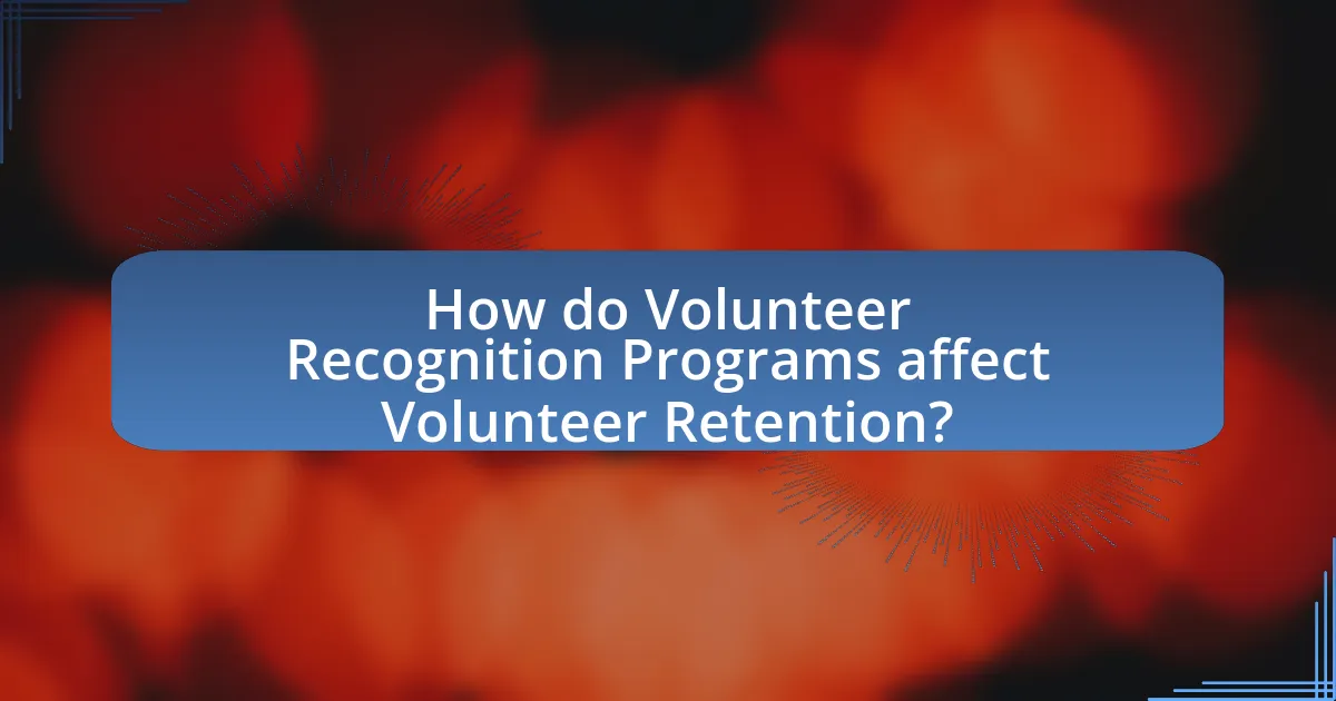 How do Volunteer Recognition Programs affect Volunteer Retention?